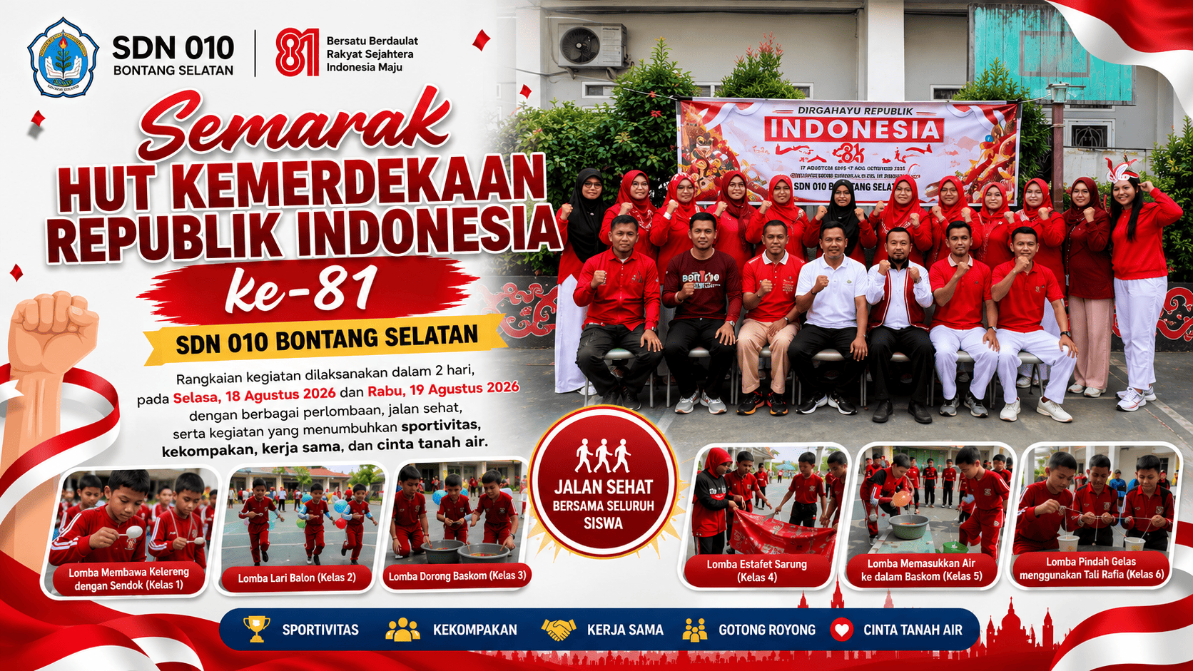 Meriahkan HUT RI ke-81, SDN 010 Bontang Selatan Gelar Beragam Perlombaan
